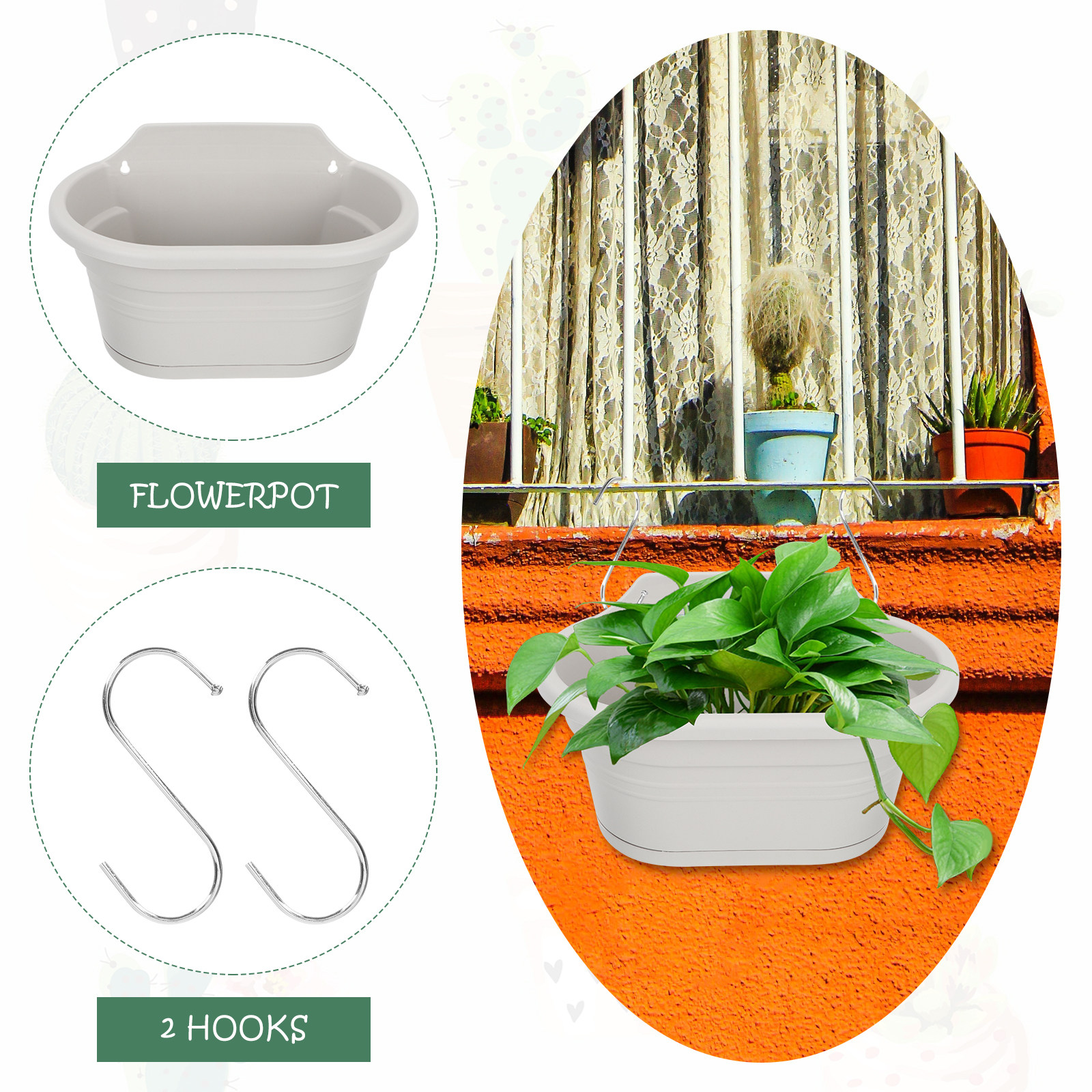 1Set Wall Hanging Flower Pot S - Spider Plant Hanging review and price
