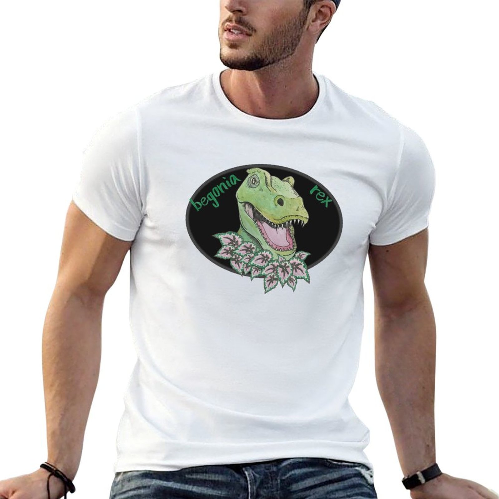 T rex begonia T-Shirt cotton t - Begonia Rex review and price