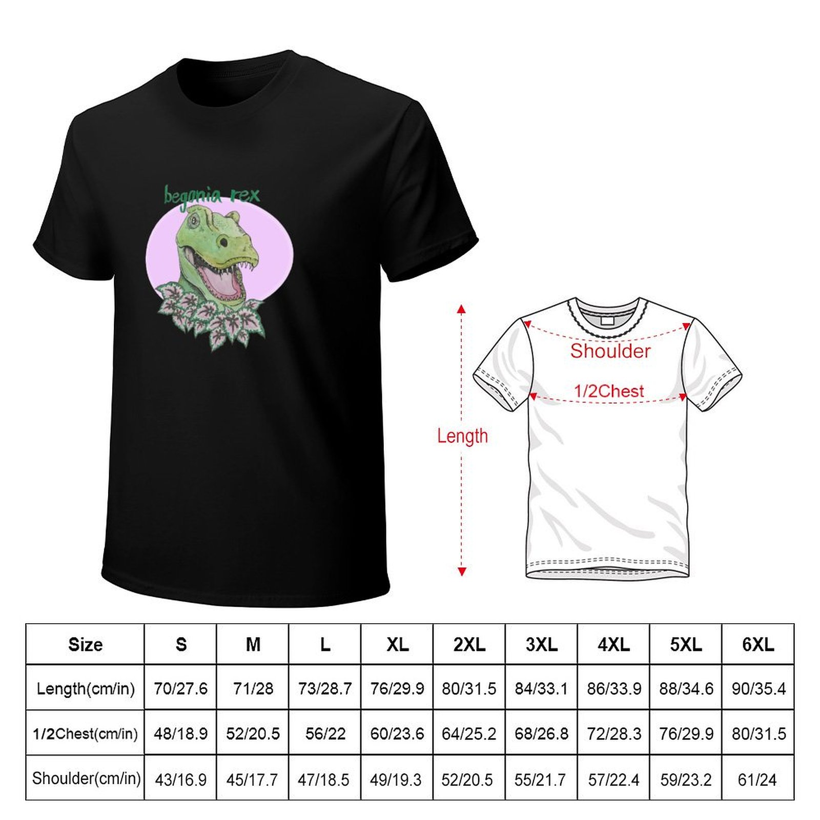 T rex begonia (pink) T-Shirt S - Begonia Rex review and price